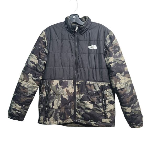 THE NORTH FACE Boy's Printed Reversible Mount Chimbo Full Zip Jacket - Picture 1 of 5